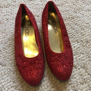 Fun/Stylish, Girls Red Sequin Dress Heels - Size 2